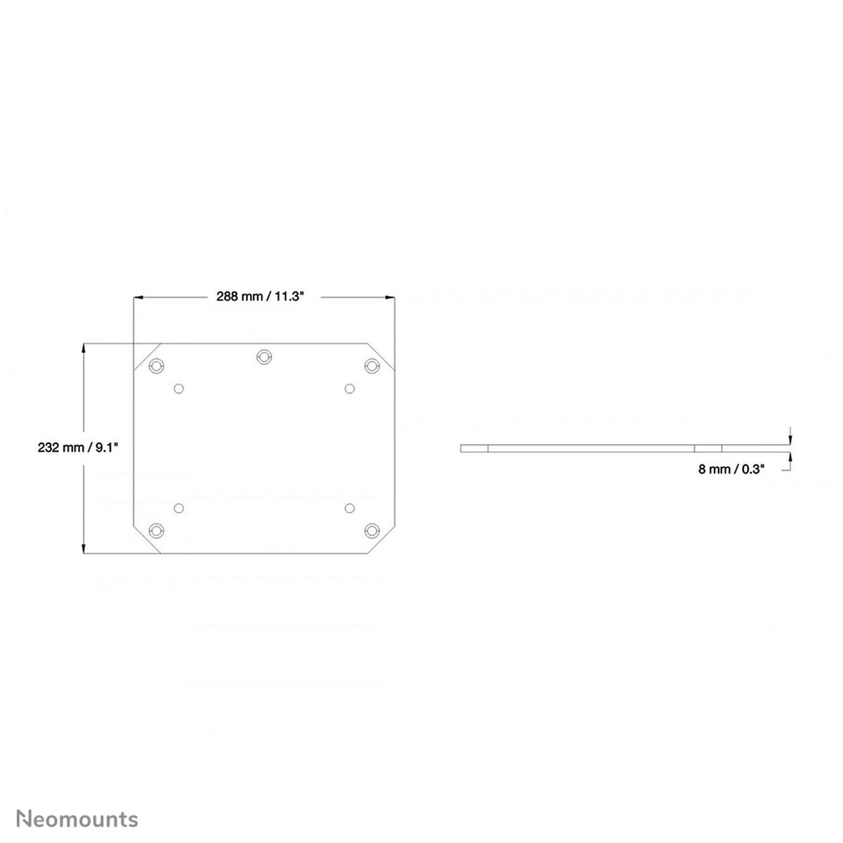 Nosilec za TV Neomounts PLASMA-M2SFPLATE